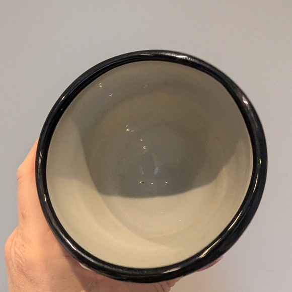 Striped Ceramic Bowl - Black, White, Yellow - Picture 10 of 10